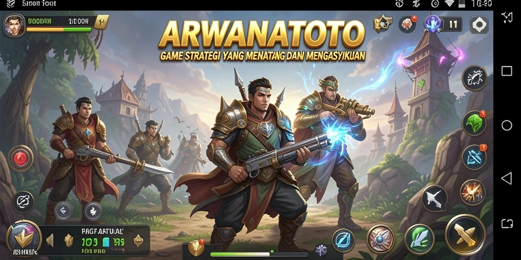 Screenshot menampilkan gameplay intens dan strategi dalam ARWANATOTO.