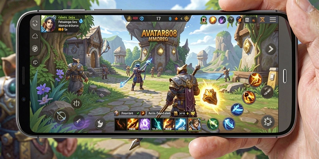 Screenshot gameplay AVATAR808 yang menampilkan aksi seru di dunia MMORPG.