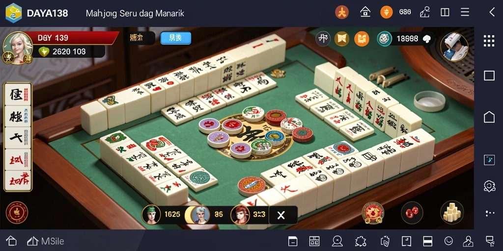 Screenshot utama menunjukkan aksi seru dari permainan Mahjong.