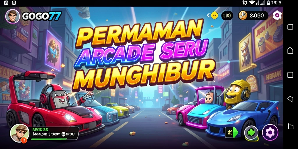 Tampilan seru gameplay GOGO77 dalam suasana Arcade.