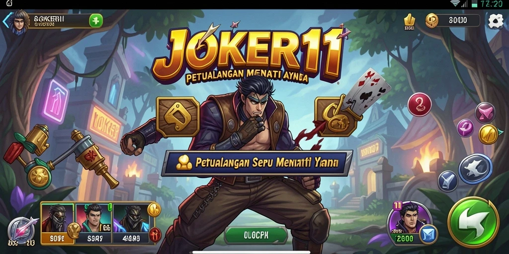 Screenshot gameplay <strong>JOKER11</strong> menampilkan karakter utama menjelajahi dunia petualangan yang menakjubkan.