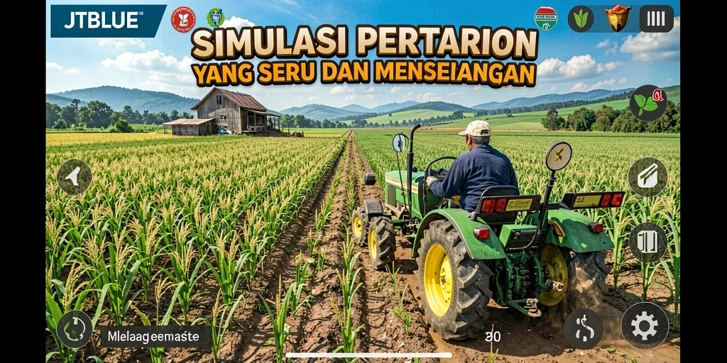 Tampilan gameplay JTBLUE yang seru dan interaktif saat bertani.