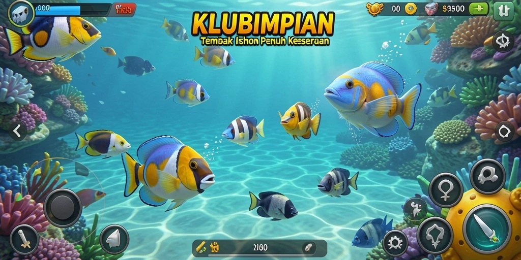 Tampilan gameplay seru di KLUBIMPIAN saat menembak ikan.
