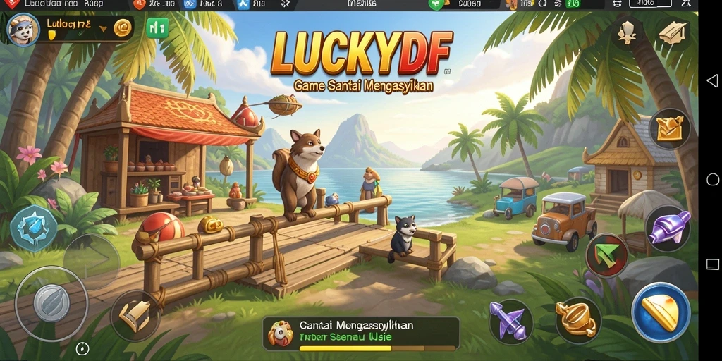 Tampilan gameplay LUCKYDF yang ceria dan mengasyikkan.
