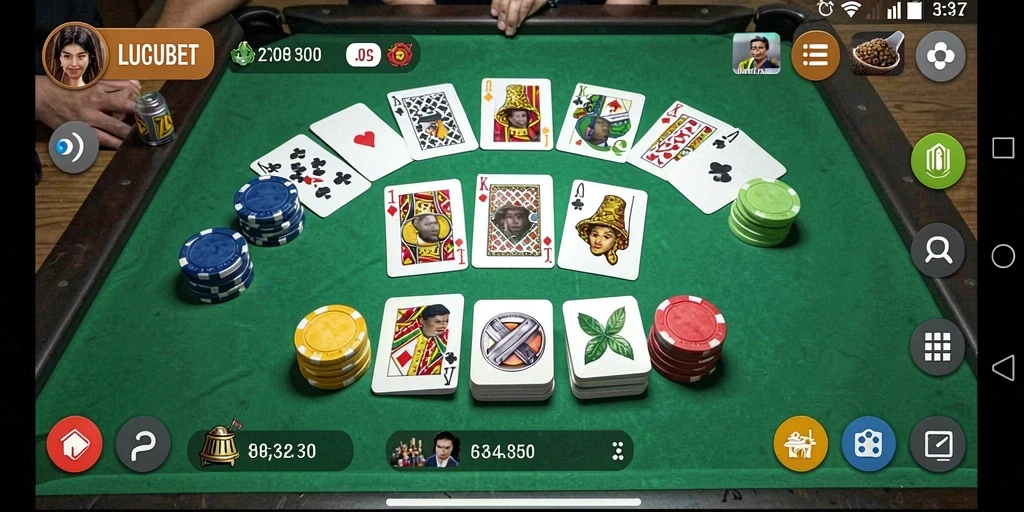 Screenshot LUCUBET menampilkan gameplay Gaple yang menarik dan interaktif.