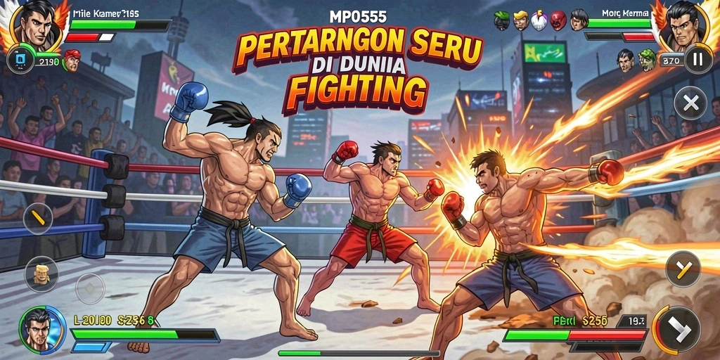 Gambar menunjukkan pertarungan seru antar karakter dalam MPO555.