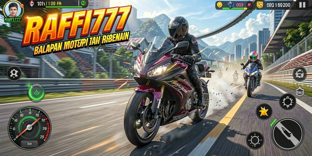 Gameplay seru dalam ritme balapan motor yang cepat.