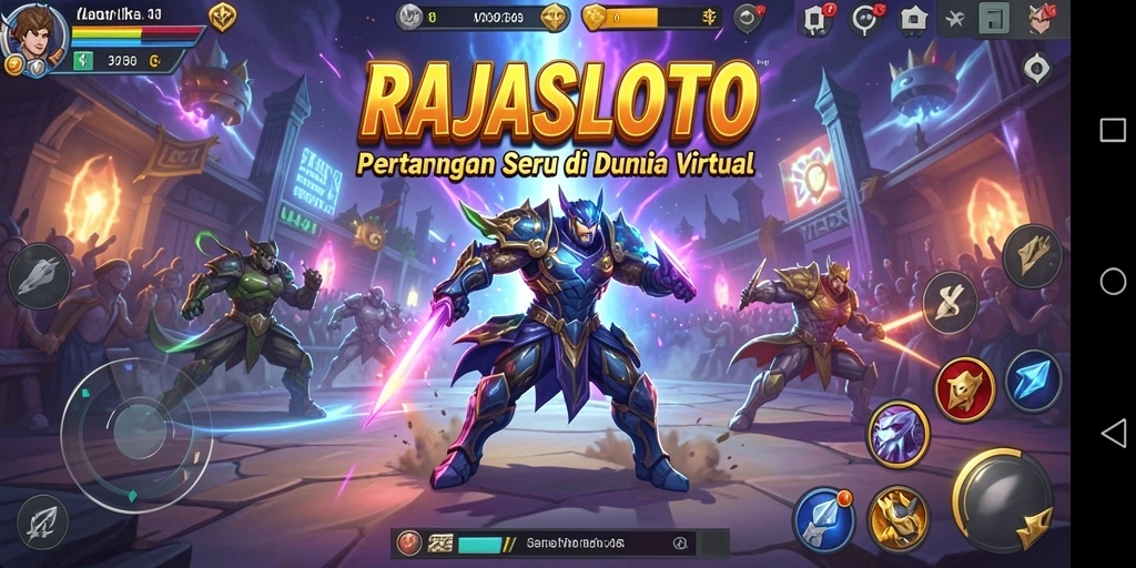 Gameplay seru dan dinamis dari RAJASLOTO dalam pertarungan.