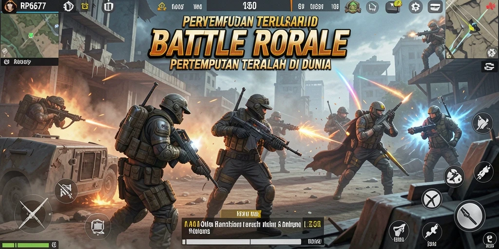 Gameplay seru dan mendebarkan dalam RP6677 Battle Royale.