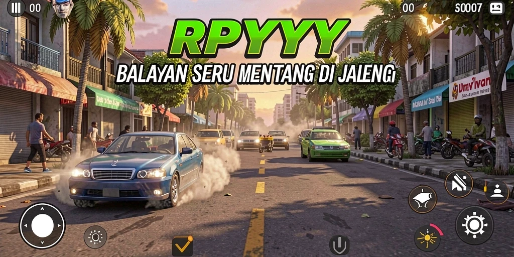 Screenshot RPYYY menampilkan aksi balapan seru di berbagai trek menantang.