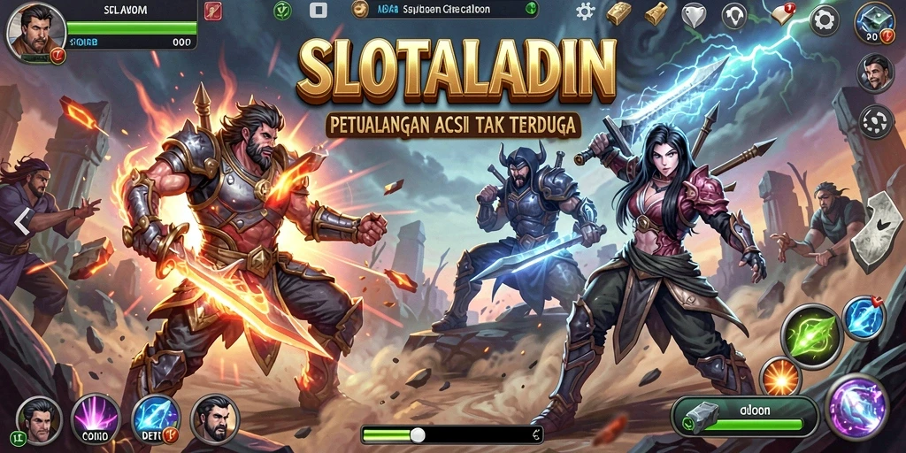 Tangkapan layar menunjukkan aksi mendebarkan dalam SLOTALADIN.