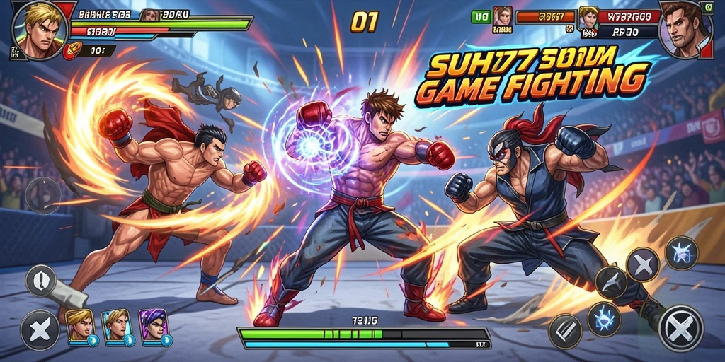Tangkapan layar utama dari gameplay <strong>SUHU777</strong> yang menunjukkan aksi pertarungan sengit.