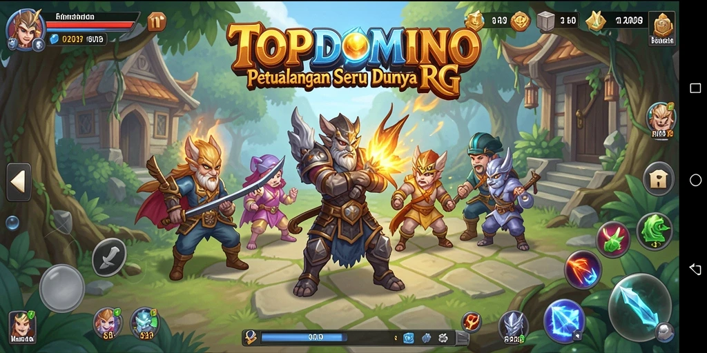 Tampilan screenshot utama TOPDOMINO menampilkan aksi pertarungan yang mendebarkan.