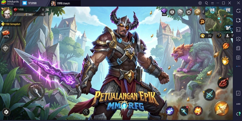Tampilan grafis memukau dan aksi seru dalam game MMORPG.