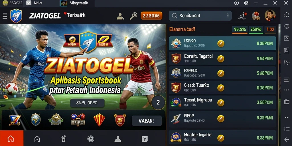 Tampilan skor dan statistik langsung pada gameplay Sportsbook.